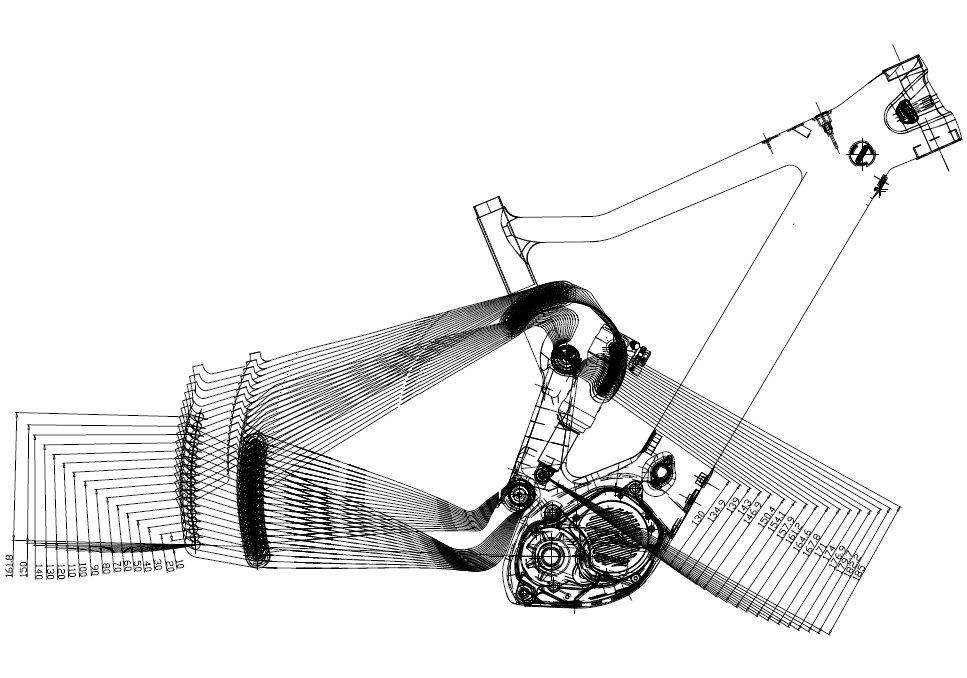 Hebelverhältnis des E-Bike-Rahmens LCES801