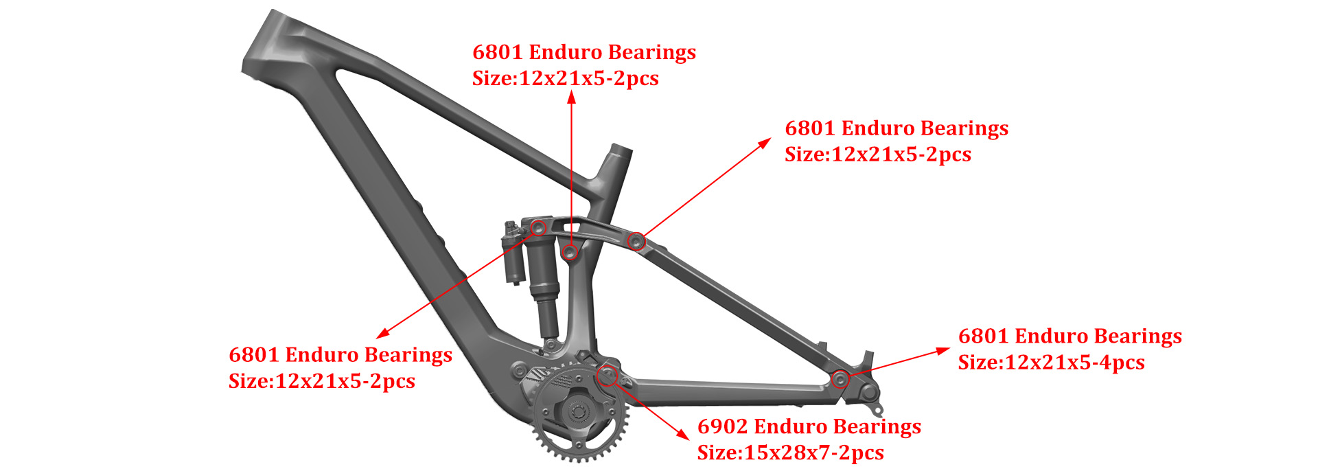 MTB E-Bike Federrahmen LCE930 Lagergröße