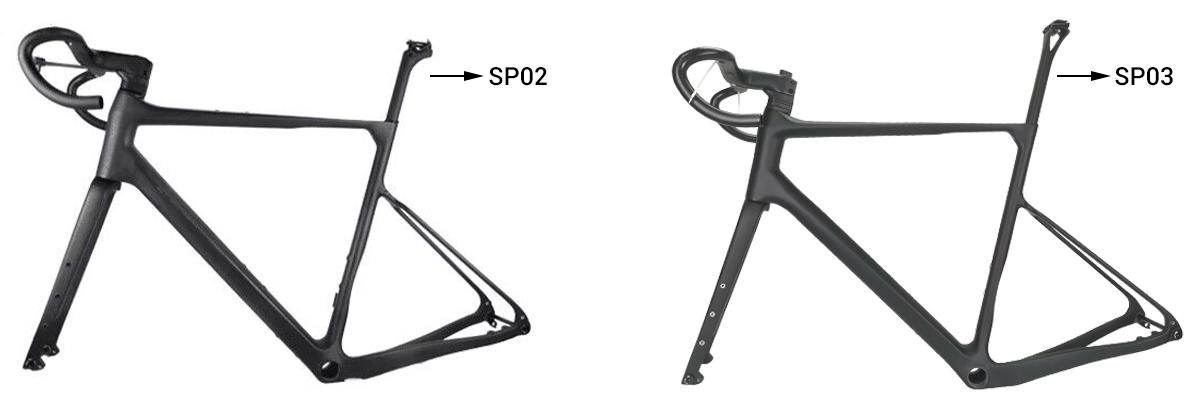 SP02- und SP03-Sattelstütze auf Gravel-Rahmen