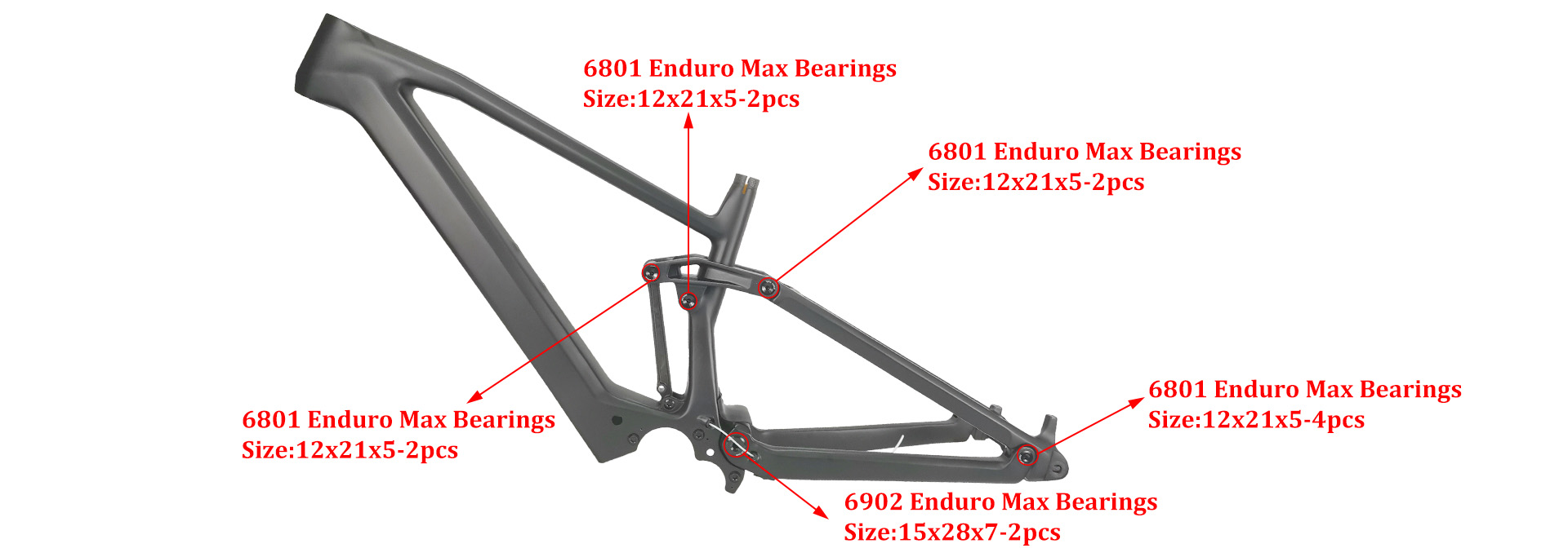 MTB-E-Bike-Aufhängungsrahmen LCE930 Lagergröße