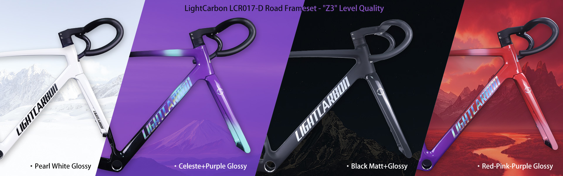 LightCarbon Super Light Disc Brake Road Carbon Frameset With Integrated Handlebar